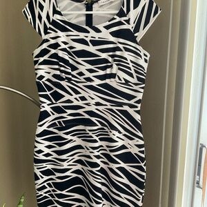 Calvin Klein Black And White Dress, Size 4